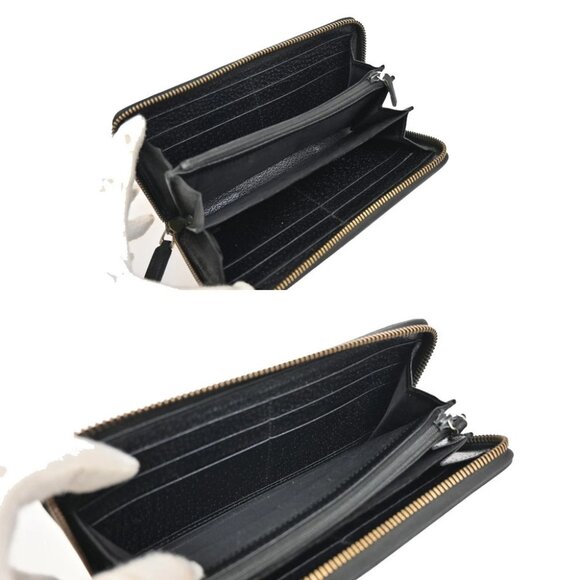 GUCCI GG Logo Marmont Long Zipper Wallet Leather Black GHW Italy 60FC119 - Picture 13 of 14
